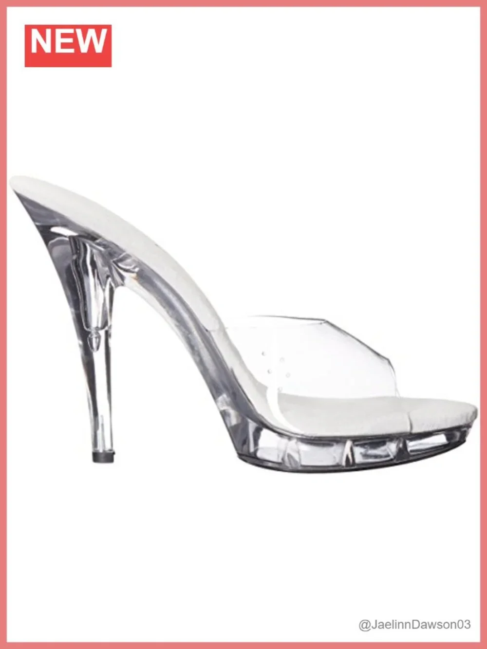 Clear Stiletto Heeled Sandals Slip On Slingback Rhinestone Peep Toe Dance